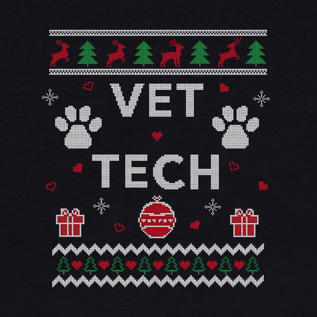 Funny Vet Tech Ugly Christmas Gift Veterinarian Design by Dr_Squirrel